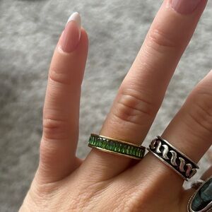 Kendra Scott Green and Gold Band Ring